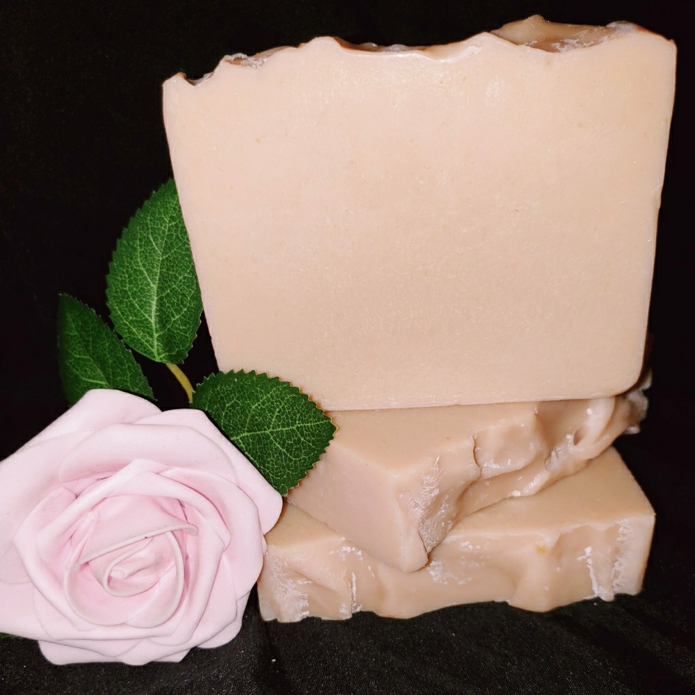 Handcrafted Rose Scented Goat Milk & Aloe Soap